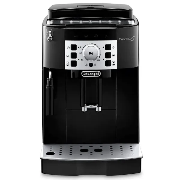 De'Longhi Magnifica S ECAM22.110 vista frontal — moedor cônico cerâmico e comandos físicos