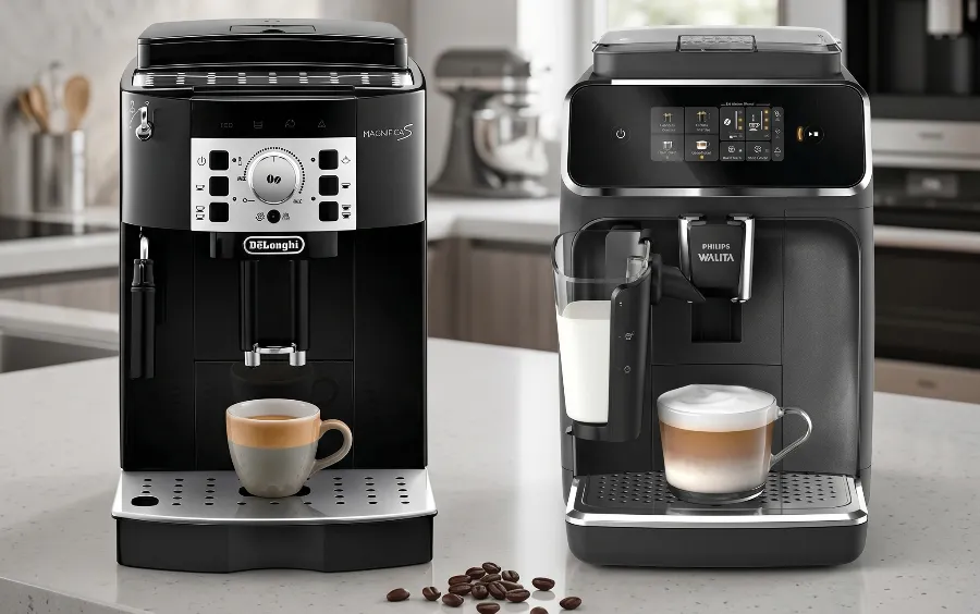 De'Longhi Magnifica S vs Philips Walita EP2330 — comparativo visual de especificações